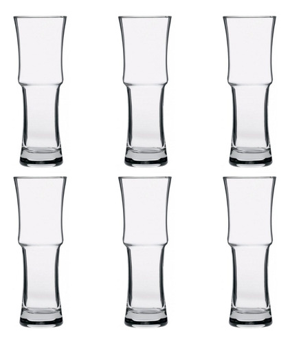 Vaso Trago Largo Napoli Libbey Cerveza 450cc Vidrio X6 Unid.