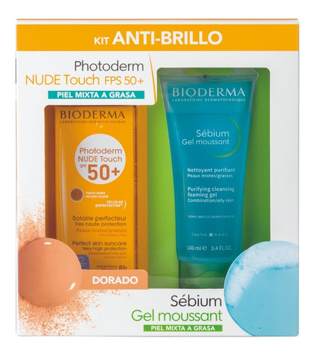 Kit Photoderm Nude Dorado 50 +  Gel Sebium 100 Ml