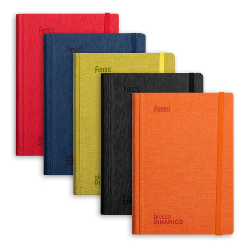 5pack Libreta Ejecutiva Curpiel Premium Italia Ferrini 18x25 Color CUADRO GRANDE