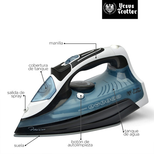 Plancha A Vapor 2200w 260ml Azul Ut-keramik1 Ursus Trotter
