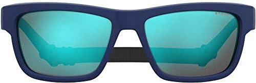 Polaroid Mens Modern Polarized Squares Anteojos De Sol, Azul