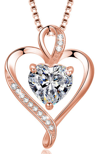 Collar Con Diamantes, Forma De Corazón, Personalizado