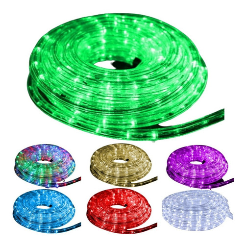 Imagen 1 de 10 de Manguera 10 M Luz Led Blanco Directo 220v Y 8 Efectos Tira
