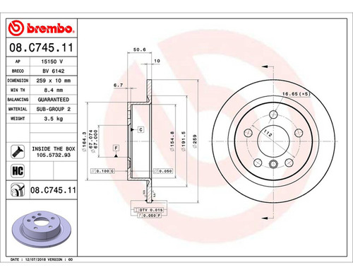 Par Discos Brembo Mini Cooper Essential 2022 Trasero