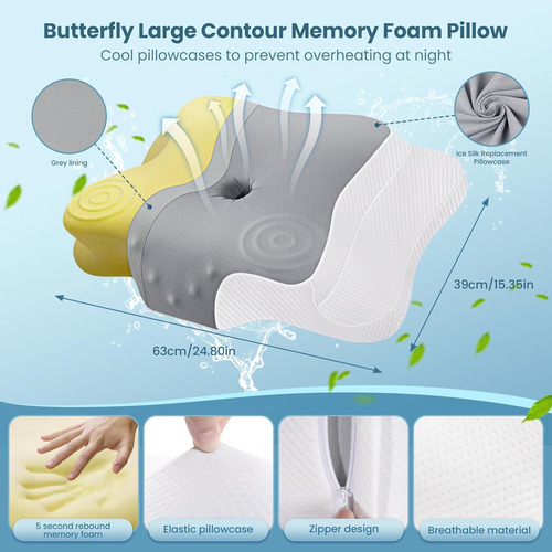 Cervical Pillow Memory Foam Pillows For Neck Pain Relie...