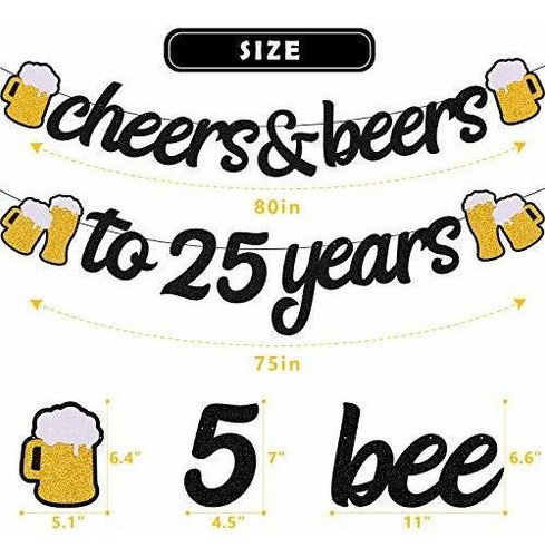 Imagen 4 de 7 de 25 Decoraciones De Cumpleaños Saludos Y Cervezas A 25 Años