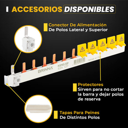 Tapa Extremo Para Puente Peine Unipolar 1p Brinna Pack X10