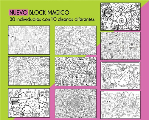 Imagen 2 de 4 de Block Individuales Mágico Para Colorear Chau Pantallas