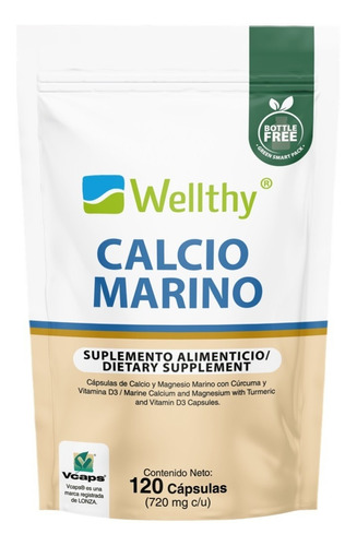 Wellthy Calcio Marino 720mg 120 Capsulas Sabor Neutro