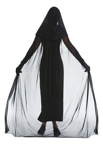 La Bruja Cosplay Con Una Capa De Halloween Presenta Un Traje