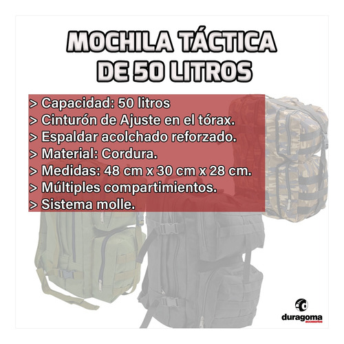 Mochila Tactica Trekking Camping Crossfit Grande 50lts