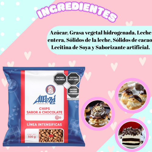 Chips Sabor Chocolate Lacteo 500 G Chispas Alpezzi
