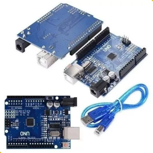 Arduino Uno R3 Atmega328 Smd + Cabo E Pinos Blutu