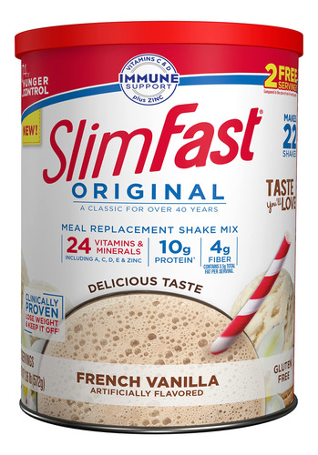 Slimfast Polvo De Repuesto De Comida, Vainilla Francesa Orig