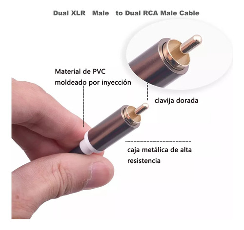 Cable De Audio Dual Xlr Hembra A Dual Rca Macho 1.5 Metros
