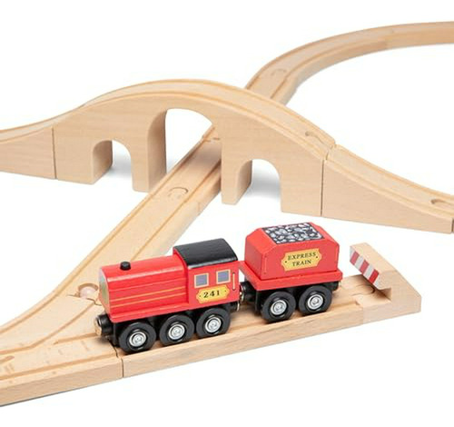 Melissa Y Doug Clásico Juego De Trenes De Madera Con Ocho F