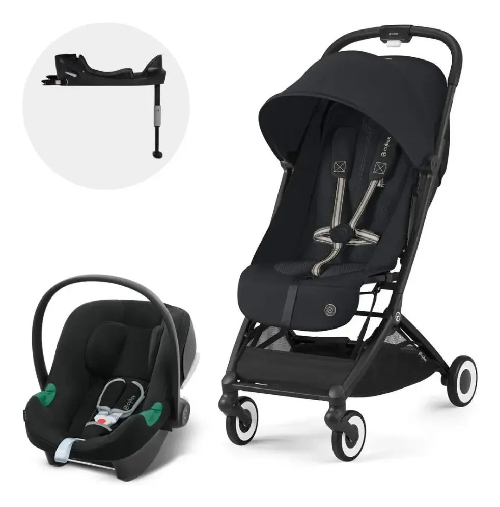Coche Travel System Orfeo + Aton B2 + Base Color Negro