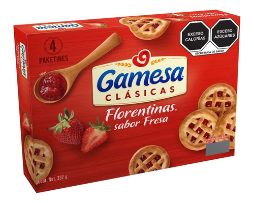 Imagen 2 de 3 de Galletas Gamesa Florentinas Sabor Fresa 332 gr