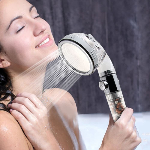 Faucet De Chuveiro De 3 Funções Filtro De Íon Negativo De Al Cor Prateado