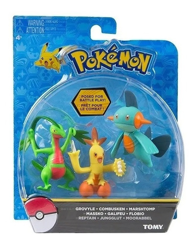 Grovyle 7cm Con Combusken 7cm Con Marshtomp 7cm Pokemon Tomy