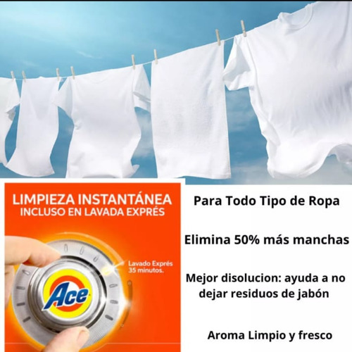 Ace Oxigeno Activo Detergente En Polvo Ropa 7.128 K 2 Cajas