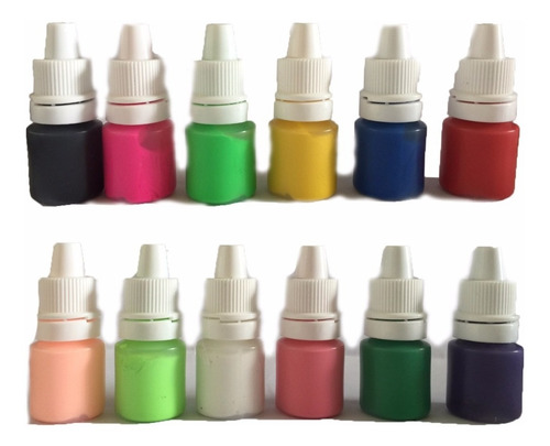 ¡ Kit De 12 Pinturas Acrílicas Nail Art Decoración Uñas !!