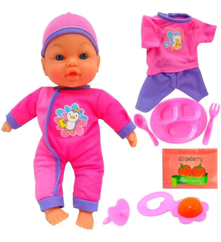 Imagen 5 de 7 de Muñeca Bebote Poppi Mis Primeras Comiditas Con Sonido 16013