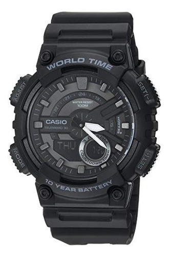 Reloj Casio Aeq 110 - Hombre Sumergible 100m Hora Mundial