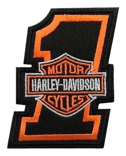 Parche Bordado Número 1 Con Harley Davidson Logo 1 Harley