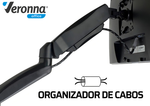 Suporte De Mesa Articulado Duplo Monitor/TV/Televisão 17 À 32'' Cor Preto TSM500 Veronna