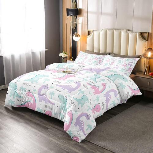 ~? Erosebridal Dinosaur Comforter Set Pink Purple Dinos Bedd