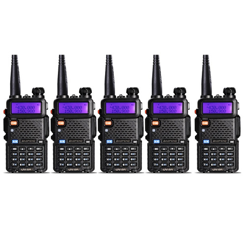 Imagem 1 de 4 de Kit 5 Radio Comunicador Talkabout Baofeng Dual Band Uv5r