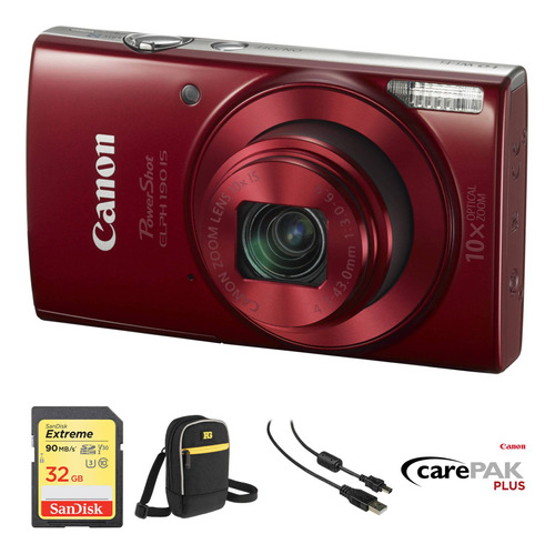 Canon Powershot Elph 190 Is Digital Camara Deluxe Kit (red)