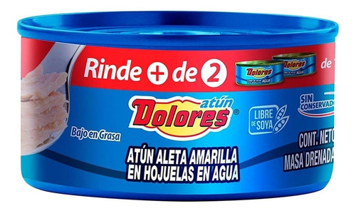 6 Pza AtĂșn Dolores Aleta Amarilla En Agua 295 G