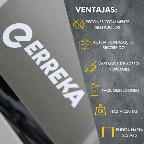 Kit Completo De Pistones Erreka Kairos Electromecanicos Puerta Automatica 24vol 3mts Hoja Abatible Dos Controles No Merik 230