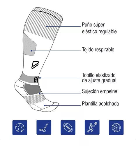 Medias de fútbol, Medias con sujeción