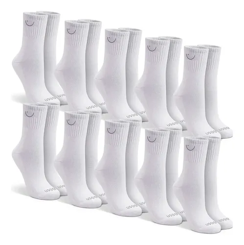 Kit Com 10 Pares De Meias Cano Alto Algodão Usee Brasil