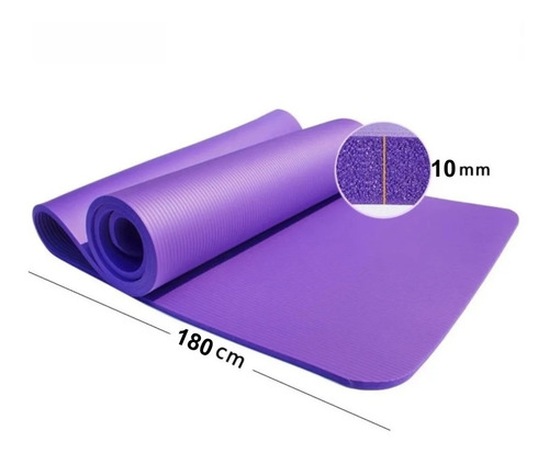 Imagen 5 de 9 de Colchoneta Yoga Gym 180 X 60 X 1 Cm. Pilates + Bolso