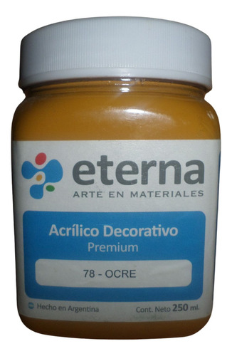 Set Acrílico Decorativo Eterna X 250 Ml Y Paleta Mezcladora