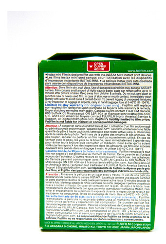 Imagen 3 de 3 de Papel Pelicula Fujifilm Instax Mini 10 Hojas Cartucho Tienda
