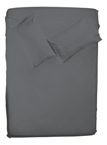 Juego De Sabanas Tacto Seda Matrimonial 3 Pzas Sb-000655 Color Gris Oxford