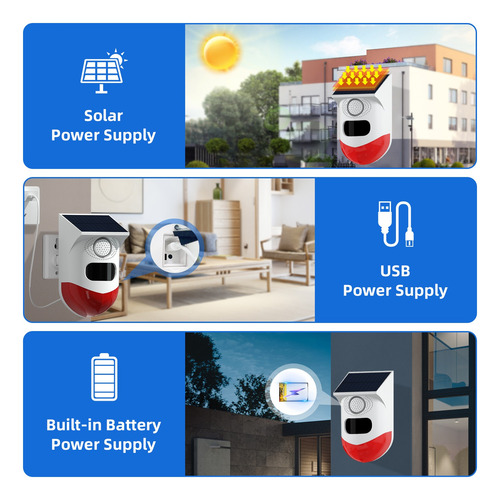 Sensor Detector De Movimiento Con Alarma Solar De 120db