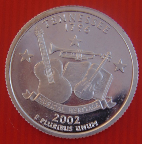 Moeda 2002 Quarter Dollar- Tennessee - Estados Anericanos