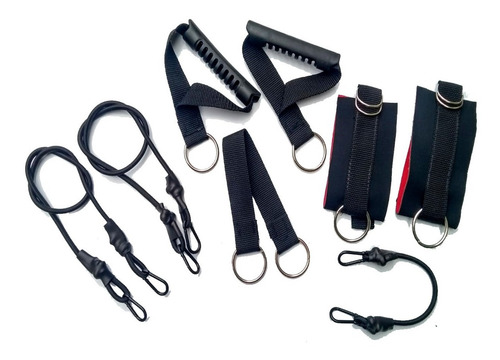 Kit Exercício Em Casa Elástico Extensor Crossfit 8 Itens