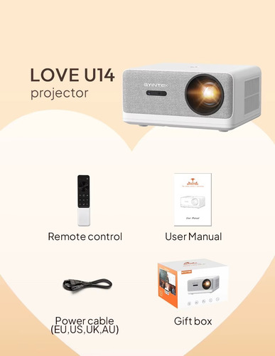 Projetor Byintek Loveu14 4k Android Óticaselada Espetacular Cinza