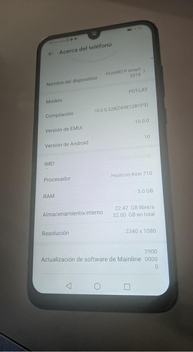 Huawei P Smart 2019 32gb 3gb Ram Detalles Azul (Usado)