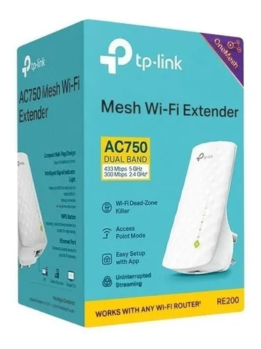 Repetidor Amplificador Wifi Extensor Tp-Link Re200 Dual Band 2.4