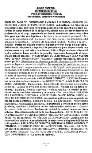 Juicio Especial Hipotecario Oral (pago, Prescripción, Nulidad, Cancelación, Prelación Y Embargo)