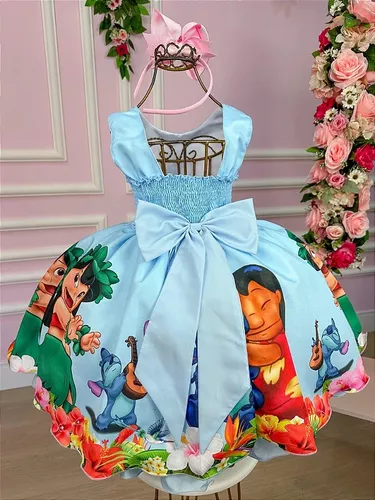 Vestido infantil Tematicos da Miss Moana Baby luxo