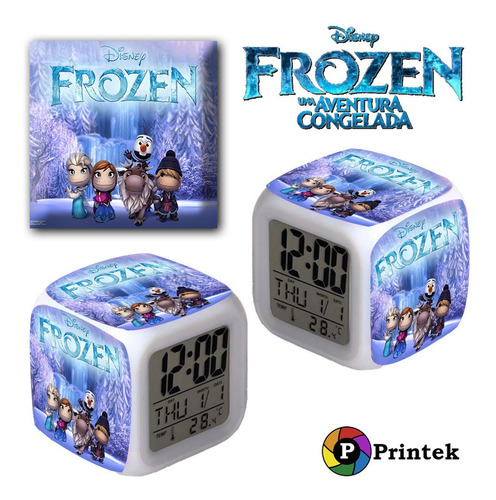 Reloj Despertador Iluminado Frozen - Varios Diseños 